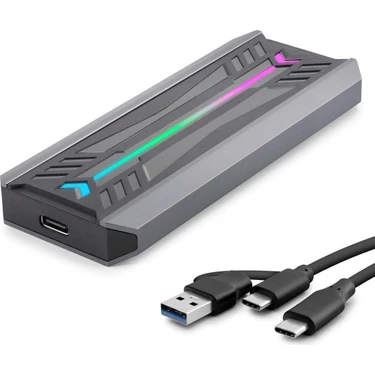 DIE GRUP Ssd Kutu Type-C 3.1 + Usb3.0 Nvme M2 Chıp Rtl9210 Siyah Hdx1775