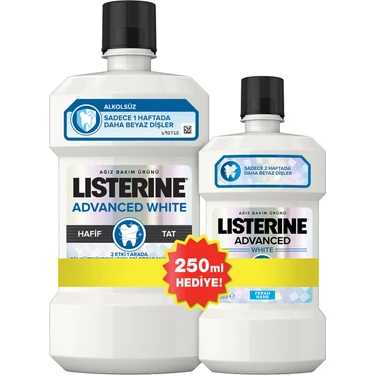 Listerine Ağız Çalkalama Suyu Advanced White 750 ml Dişleri Güçlendirir Ferah Nane