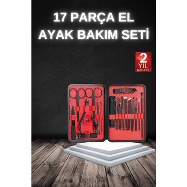17 Parça Manikür Seti Taşınabilir Özel Çantalı El ve Ayak Bakımı Tırnak Batığı