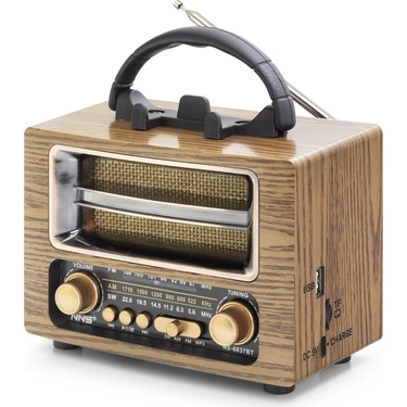 Uravas Store Bluetooth Nostaljik Hoparlör Fm 16.7 x 9.5 x 13.8 cm