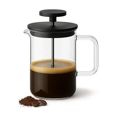 Uravas Store Simax French Press, 0,40 L Cam Kahve ve Çay Demliği, Borosilikat Cam, Bpa Içermez,