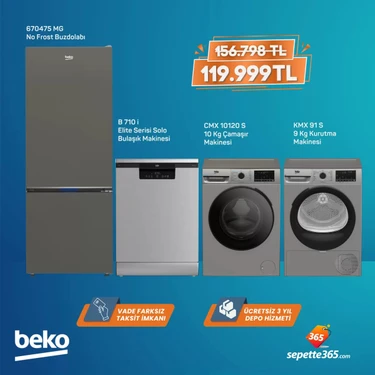 Beko 4 'lü Gri Beyaz Eşya Seti
