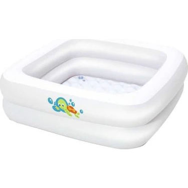 Bestway Şişme Zemin Bebek Havuz - Küveti 51116 Beyaz Renkli Tasarım 86x86x25