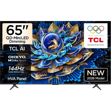 TCL 65T8D 65'' 165 Ekran Uydu Alıcılı 4K Ultra HD Google Smart QLED
