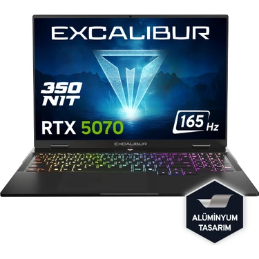 Casper Excalibur G915 Intel Core i7 13620H 24GB 1TB SSD RTX5070 Freedos 16" Taşınabilir Bilgisayar
