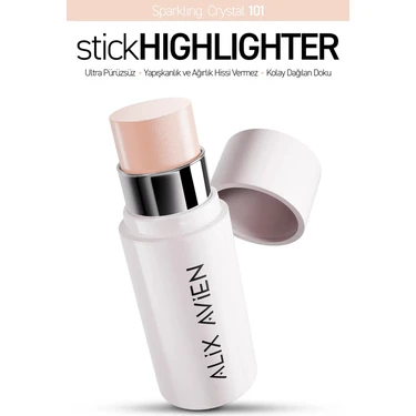 Alix Avien Parlak Işıltılı Nemlendirici Krem Stick Aydınlatıcı - Stick Highlighter 101 Sparkling