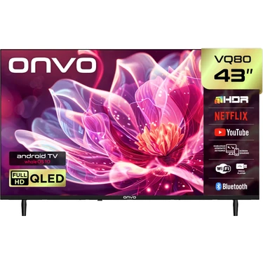 Onvo 43VQ80F2FA 43'' 109 Ekran Uydu Alıcılı Full HD WhaleOS QLED