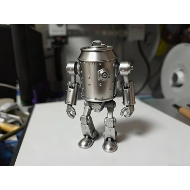 Hsc Bilişim 3D Tasarım Punk Love Iron Bucket Robot Ham Beyaz Renkte Gönderilir Boya Size