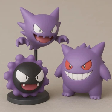 Hsc Bilişim 3D Tasarım Gastly, Haunter, Gengar 15 cm Beyaz Renktedir Boyama Size