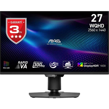 MSI Msı 27" Mag 274QPF X30MV 2560X1440 (Wqhd) 16:9 Flat Rapıd Va Mini-Led 300HZ 0.5ms (Min.)