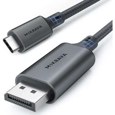 Mikrava USB C to Displayport Kablo (8K@60Hz, 4K@240Hz, 2K@360Hz) HDR10 TYPE C to DP 1.4