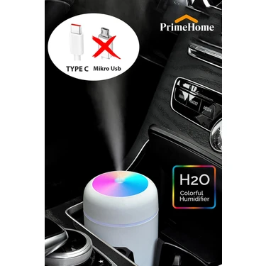 DMC Şarjlı H2O 300 ml Ultrasonik Hava Nemlendirici ve Aroma Difüzörü Type C