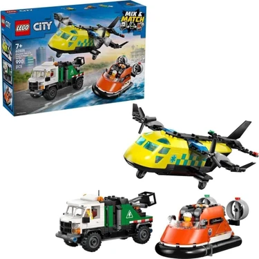 Die Grup 60505 LEGO City Uçak, Servis Kamyonu ve Hoverkraft 990 Parça +7