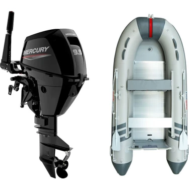 Marinport 3.00 Alüminyum Taban Şişme Bot + Mercury 9.9 Hp Deniz