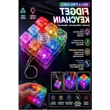 Cekar Store Oyuncak 8 Tuşlu Stres Çarklı Işıklı Klavye Stres Giderici Ses Çıkaran Işıklı Tuş Takımı