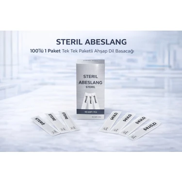 Renas Store Steril Abeslang 100'LÜ 1 Paket Tek Tek Paketli Ahşap Dil Basacağı