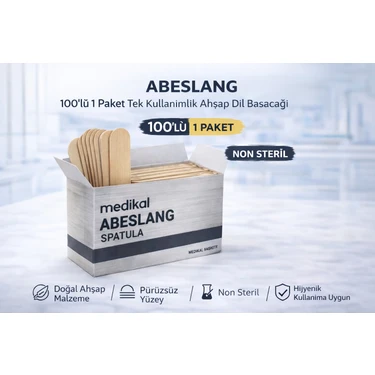 Renas Store Abeslang 100'LÜ 1 Paket Tek Kullanımlık Ahşap Dil Basacağı
