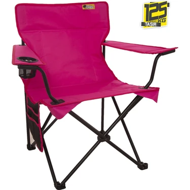 Funky Chairs V2 Fuşya Lüks Kamp Sandalyesi XL PVC Kumaş Taşınabilir Fonksiyonel 125 kg