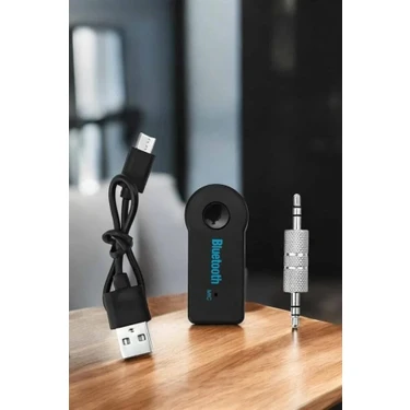 Renas Store Kablosuz Bluetooth Aux Araç Kiti Siyah Hafıza