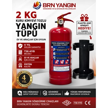 BRN Yangın söndürme tüpü 2kg Abc Kkt Tozlu Araçlar Için Uygun 4 Yıl