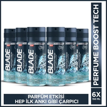 Blade Mountain Fresh Erkek Alüminyumsuz Deodorant 6x150 Ml Hızlı Kurur, Leke