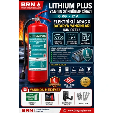 BRN Elektrikli Araçlar Için 6 kg Lithium Iyon Batarya Yangın Söndürme