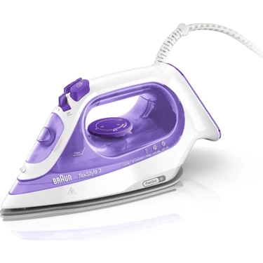 Braun Texstyle 3 Buharlı Ütü SI3042VI 1850 Watt Mor Alüminyum Tabanlı Otomatik Kapanma