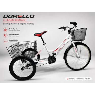 Dorello 3 Tekerlekli Kargo Bisikleti – Güçlü, Pratik ve Ekonomik Taşıma