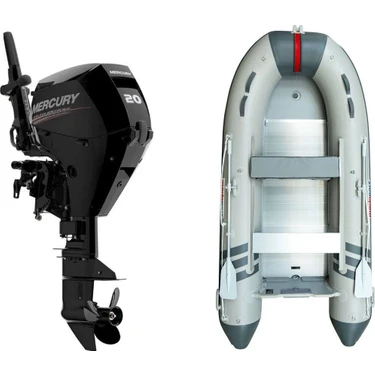 Marinport 3.70 Alüminyum Taban Şişme Bot + Mercury 20 Hp Deniz