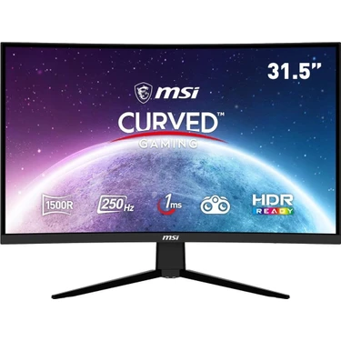 MSI Msı G32C4X 31.5" 1 Ms Full Hd Curved 250 Hz Oyuncu Monitörü