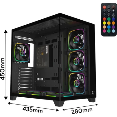 Rampage Sealıte Siyah 850W 80 Plus Bronze Atx/m-Atx 7X12CM Argb Pwm Fan+Kumanda Oyuncu