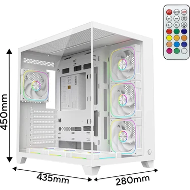 Rampage Sealıte Beyaz 850W 80 Plus Bronze Atx/m-Atx 7X12CM Argb Pwm Fan+Kumanda Oyuncu