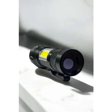 Renas Store Şarjlı Metal Zoomlu El Feneri Işıldak LED Işık Taşınabilir El