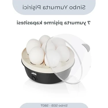 Sinbo SEB-5807 Yumurta Haşlama Makinesi, 7 Yumurtalık Elektrikli Yumurta Pişirici, 350 W, Otomatik