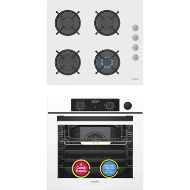 Simfer 11 Fonksiyon Steam Master Beyaz 2'li Ankastre Set (Fırın +