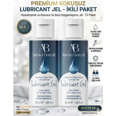 Aurora Boreale Mini Süper Güçlü Jel Kayganlaştırıcı 50 ml 2'li Paketi Set