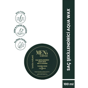 Bade Natural Men's Garage Saç Şekillendirici Aqua Wax 100