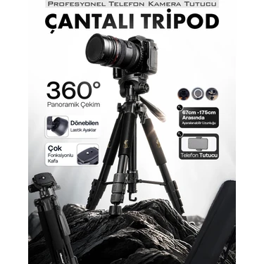 Ensiga A Plus Tripod 175 cm Profesyonel Telefon Kamera Tutucu Çantalı