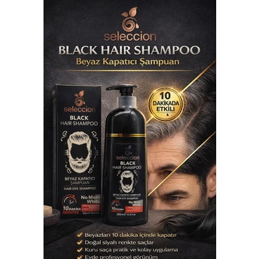 Uravas Store Seleccion Black Hair Shampoo Beyaz Kapatıcı Şampuan 300 ml Erkek Saç Boya