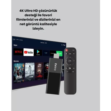 İlanib Ticaret 4K Ultra Hd Android Tv Stick – Tak Çalıştır Akıllı Tv