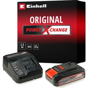 Orijinal Einhell 18 V 2.5 Ah PXC Başlangıç Kiti (Akü ve Şarj Cihazı, 18 V, maks. güç 720 W, tüm PXC