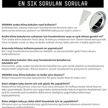 Skygo Vavana Araba Klima Kokusu 2'li Set -Trio Oto Kokusu | Bpa & Sıvı Içermez | 45 Gün Etkili