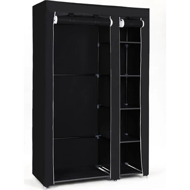 Skygo Kumaş Dolap, Elbise Dolabı, Katlanır Dolap, Elbise Çubuklu Kamp Dolabı, 110 x 175 x 45 Cm,