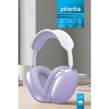 Piranha 2221M Kablosuz Bluetooth Kulak Üstü Kulaklık| Kılıflı | Şarj Edilebilir | Ios & Android
