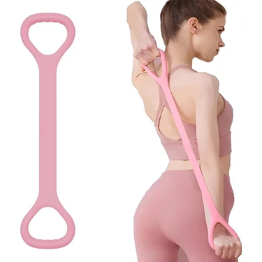 Mabeyn 1 Adet Figür 8 Fitness Direnç Bandı, Elastik Halat Streç Fitness Bandı Kol-Sırt-Omuz