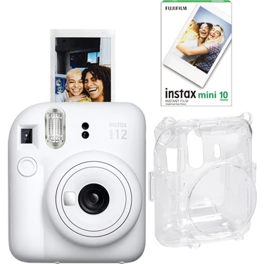 Mabeyn Mini 12 Beyaz Fotoğraf Makinesi-10'lu Film ve Şeffaf Kılıf