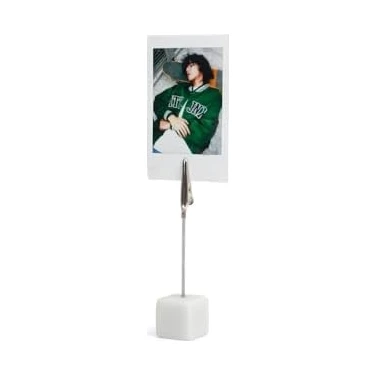 Mabeyn Mini 12 Beyaz Fotoğraf Makinesi-20'li Film-Kıskaçlı Stand-Pvc Albüm ve Simli Pleksi Kılıf