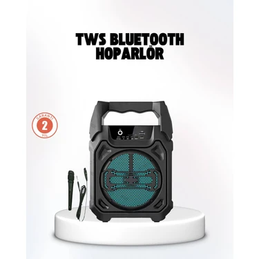 TKÇ Taşınabilir 6.5” Bluetooth Hoparlör USB Tf Kart Mikrofonlu Şarjlı