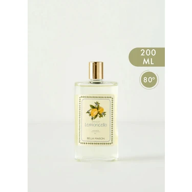 Bella Maison Lemoncello Kolonya 200 ml Limon Kokulu Dökme Cam Ambalaj 80 Derece