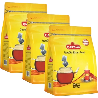 Çaykur Demlik Süzen Poşet Çay 5 gr 600 Adet 200'LÜ Sade Aroma ile Üç